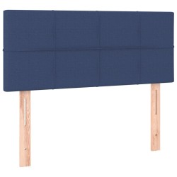 Sommier à lattes de lit avec matelas Bleu 90x190 cm Tissu 