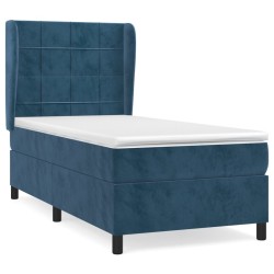 Sommier à lattes de lit avec matelas Bleu foncé 90x190 cm 