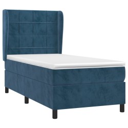 Sommier à lattes de lit avec matelas Bleu foncé 90x190 cm 