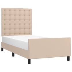Cadre de lit sans matelas cappuccino 90x200 cm similicuir 