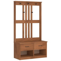Portemanteau SANDENS 87x40x159,5 cm bois massif pin 