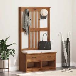 Portemanteau SANDENS 87x40x159,5 cm bois massif pin 