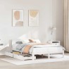 Cadre de lit avec tiroirs sans matelas blanc 120x190 cm 