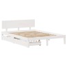 Cadre de lit avec tiroirs sans matelas blanc 120x190 cm 
