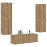 Meubles TV muraux 3 pcs chêne artisanal bois d'ingénierie 