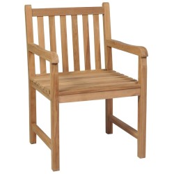 Chaises de jardin lot de 2 et coussins gris Bois de teck massif 