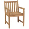 Chaises de jardin lot de 2 et coussins gris Bois de teck massif 