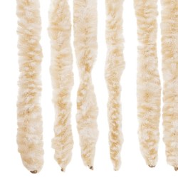Rideau anti-mouches beige et blanc 56x200 cm chenille 