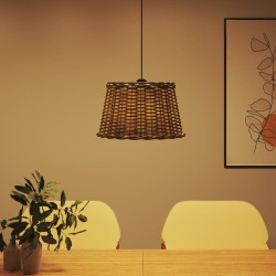 Abat-jour de plafonnier marron Ø45x28 cm osier 