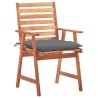 Chaises à manger d'extérieur lot de 2 et coussins Acacia massif 