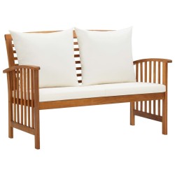 Salon de jardin 4 pcs avec coussins Bois d'acacia solide 