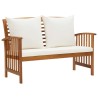 Salon de jardin 4 pcs avec coussins Bois d'acacia solide 