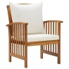 Salon de jardin 4 pcs avec coussins Bois d'acacia solide 