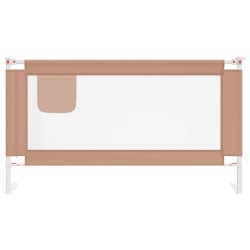 Barrière de sécurité de lit d'enfant Taupe 150x25 cm Tissu 