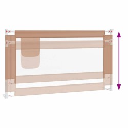Barrière de sécurité de lit d'enfant Taupe 150x25 cm Tissu 