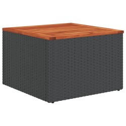 Salon de jardin 6 pcs avec coussins noir résine tressée 