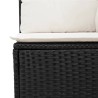 Salon de jardin 6 pcs avec coussins noir résine tressée 