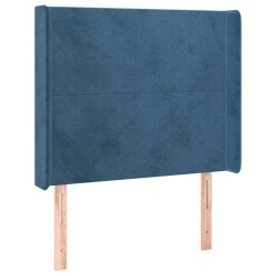 Tête de lit avec oreilles Bleu foncé 103x16x118/128 cm Velours 