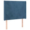 Tête de lit avec oreilles Bleu foncé 103x16x118/128 cm Velours 