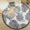 Tapis d'extérieur ARAKIL blanc et noir Ø160 cm PP 