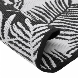 Tapis d'extérieur ARAKIL blanc et noir Ø160 cm PP 