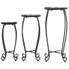 Tables mosaïque 3 pcs noir et blanc Céramique 