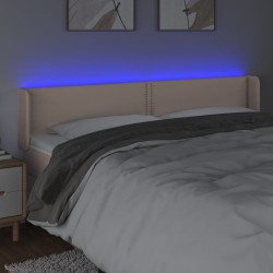 Tête de lit à LED Cappuccino 183x16x78/88 cm Similicuir 