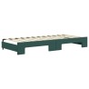 Lit de jour avec gigogne et matelas vert foncé 90x200cm velours 