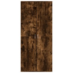 Armoire à chaussures chêne fumé 80x39x178 cm bois d'ingénierie 