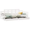 Lit de jour et tiroirs sans matelas blanc 90x200 cm bois massif 