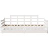 Lit de jour et tiroirs sans matelas blanc 90x200 cm bois massif 