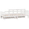Lit de jour et tiroirs sans matelas blanc 90x200 cm bois massif 