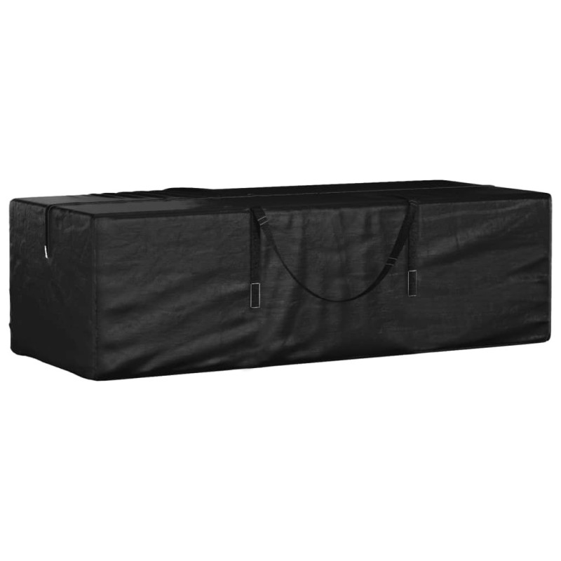 Sac de rangement pour coussins de jardin noir 135x40x55 cm PE 