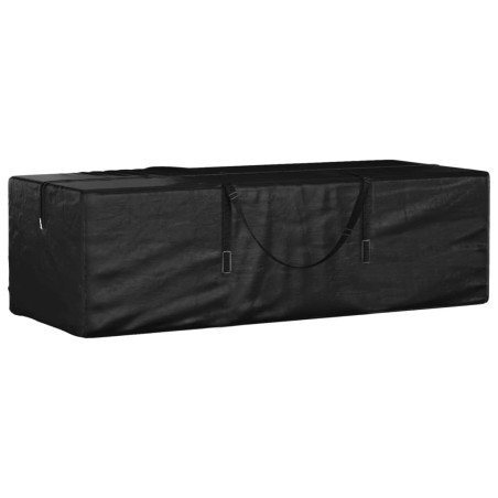 Sac de rangement pour coussins de jardin noir 135x40x55 cm PE 
