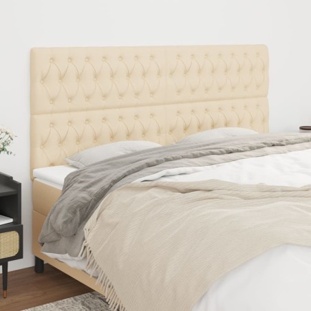 Têtes de lit 4 pcs Crème 100x7x78/88 cm Tissu 