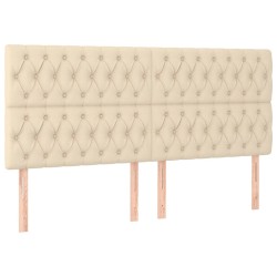 Têtes de lit 4 pcs Crème 100x7x78/88 cm Tissu 