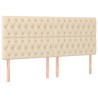 Têtes de lit 4 pcs Crème 100x7x78/88 cm Tissu 