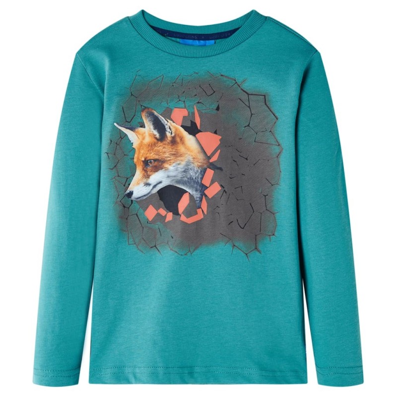 T-shirt pour enfants à manches longues aqua foncé 128 alsavelo 