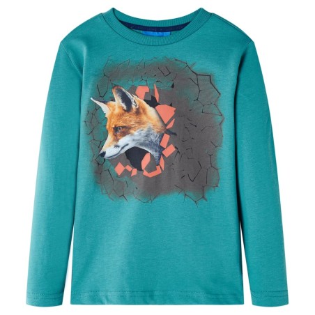 T-shirt pour enfants à manches longues aqua foncé 128 alsavelo 