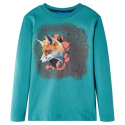 T-shirt pour enfants à manches longues aqua foncé 128 alsavelo 