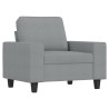 Fauteuil avec repose-pied Gris clair 60 cm Tissu 