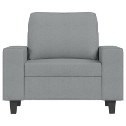 Fauteuil avec repose-pied Gris clair 60 cm Tissu 