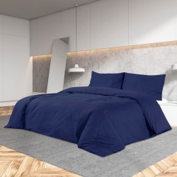Ensemble de housse de couette Bleu marine 135x200 cm Coton 