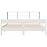 Lit bibliothèque sans matelas blanc 200x200 cm bois pin massif 