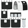 Lit superposé sans matelas avec toboggan blanc noir 90x200 cm 