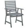 Chaises à manger d'extérieur lot de 3 et coussins Acacia massif 