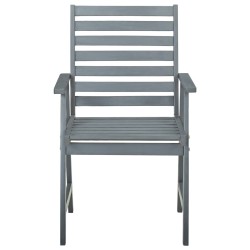 Chaises à manger d'extérieur lot de 3 et coussins Acacia massif 