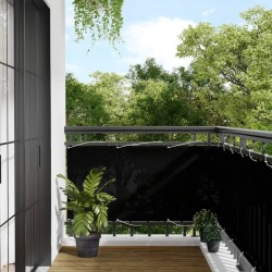 Écran de balcon noir 75x800 cm 100% polyester oxford 
