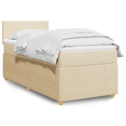 Sommier à lattes de lit avec matelas Crème 80x200 cm Tissu 