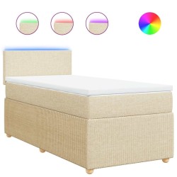 Sommier à lattes de lit avec matelas Crème 80x200 cm Tissu 